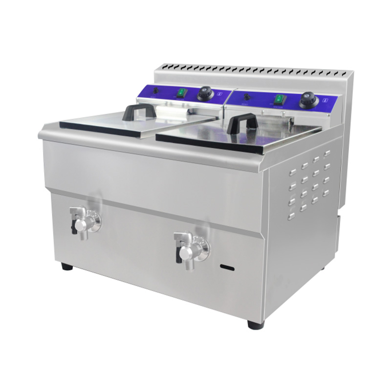 مقلاة عميقة تجارية من الفولاذ المقاوم للصدأ تعمل بالغاز الطبيعي/غاز البترول المسال مع صمام