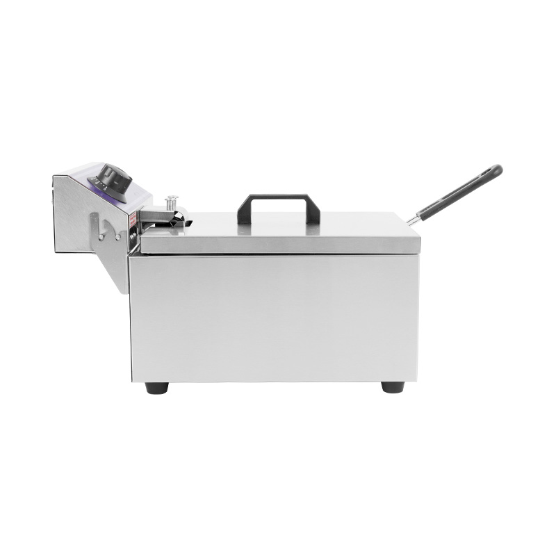 مقلاة عميقة كهربائية تجارية من الفولاذ المقاوم للصدأ ذات لوحة زرقاء مع سلة واحدة