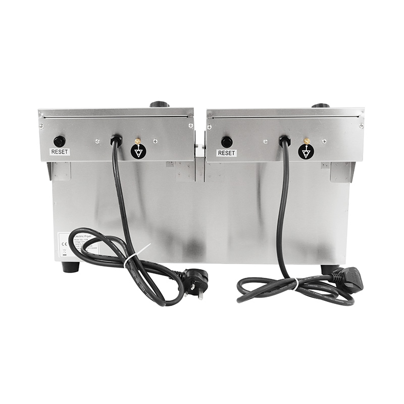 مقلاة عميقة كهربائية تجارية من الفولاذ المقاوم للصدأ ذات لوحة زرقاء مع سلة مزدوجة