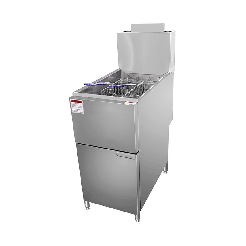 مقلاة عميقة تجارية قائمة من الفولاذ المقاوم للصدأ تعمل بالغاز الطبيعي/غاز البترول المسال