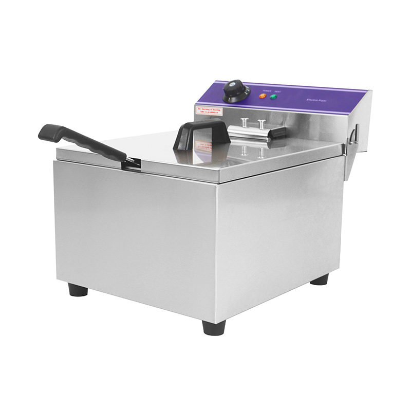 مقلاة عميقة كهربائية تجارية من الفولاذ المقاوم للصدأ ذات لوحة زرقاء مع سلة واحدة