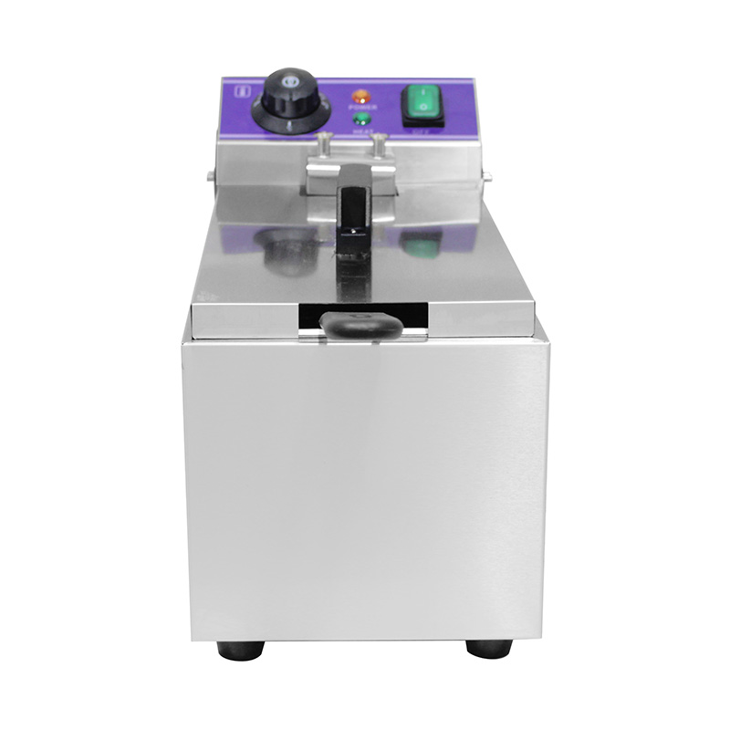 مقلاة عميقة كهربائية تجارية من الفولاذ المقاوم للصدأ ذات لوحة زرقاء مع سلة واحدة