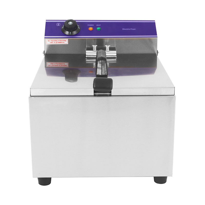 مقلاة عميقة كهربائية تجارية من الفولاذ المقاوم للصدأ ذات لوحة زرقاء مع سلة واحدة