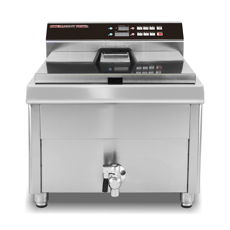 لوحة تحكم الكمبيوتر مقلاة عميقة كهربائية تجارية من الفولاذ المقاوم للصدأ