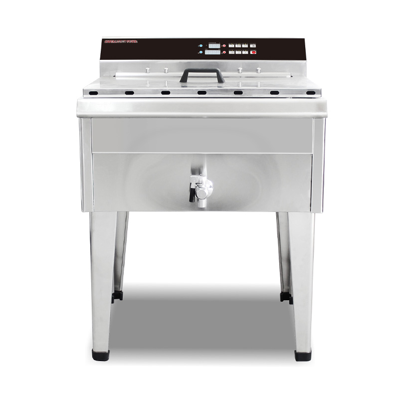 لوحة تحكم الكمبيوتر مقلاة عميقة تجارية كهربائية من الفولاذ المقاوم للصدأ