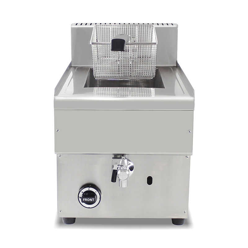 مقلاة عميقة تجارية من الفولاذ المقاوم للصدأ تعمل بالغاز الطبيعي/غاز البترول المسال مع صمام