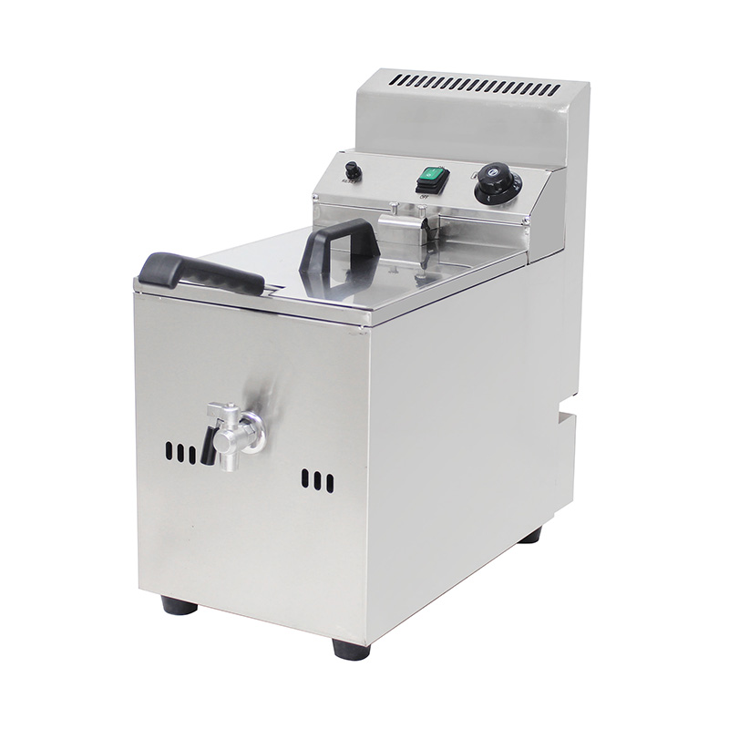 مقلاة عميقة تجارية من الفولاذ المقاوم للصدأ تعمل بالغاز الطبيعي/غاز البترول المسال مع صمام