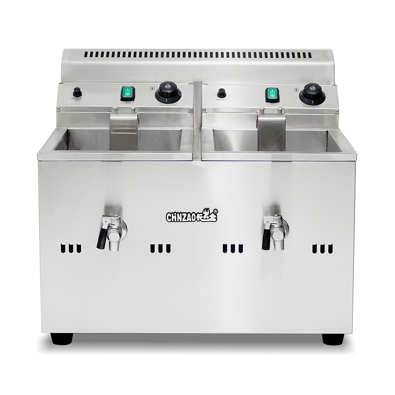 مقلاة عميقة تجارية من الفولاذ المقاوم للصدأ تعمل بالغاز الطبيعي/غاز البترول المسال مع صمام