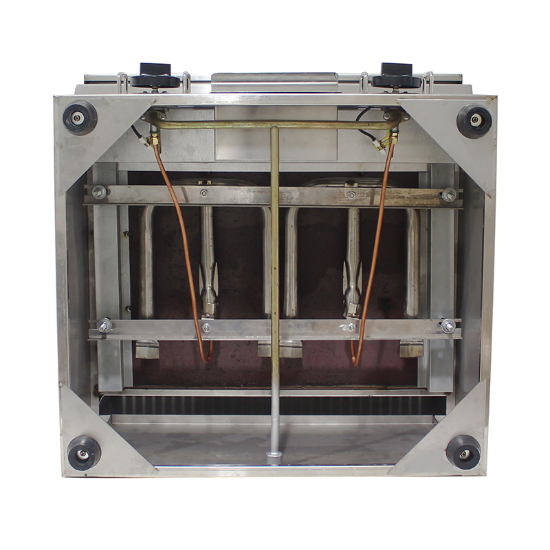 صاج تجاري من الفولاذ المقاوم للصدأ يعمل بالغاز الطبيعي/غاز البترول المسال بنمط نصف أملس ونصف أخدود