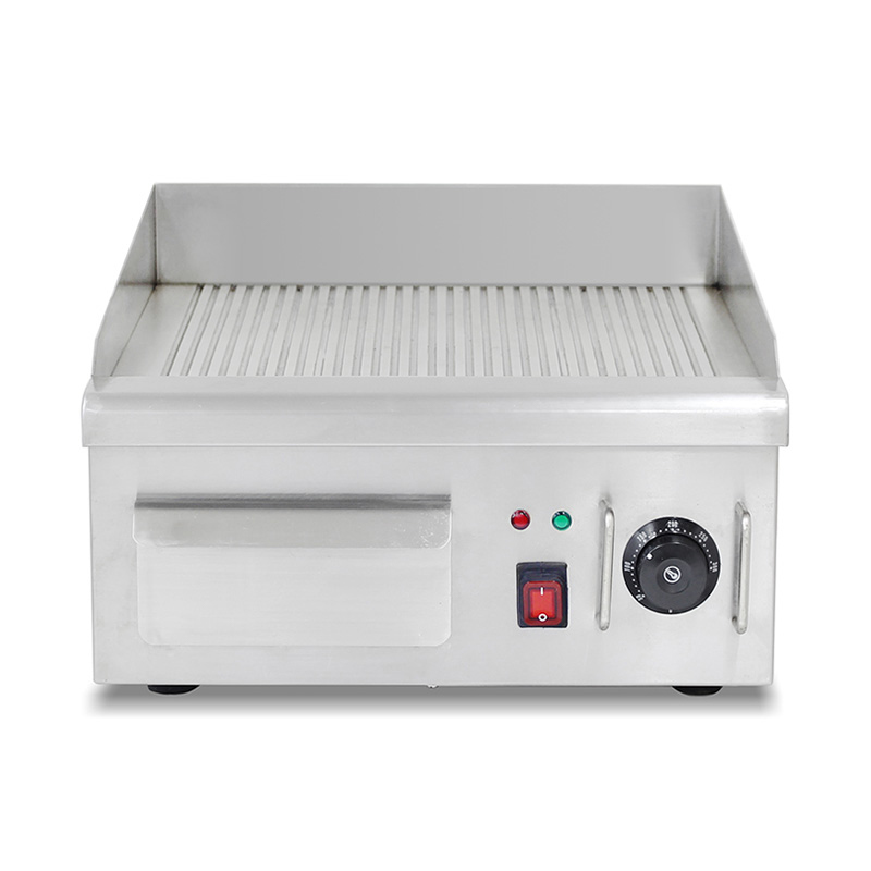 صاج كهربائي من الفولاذ المقاوم للصدأ بنمط لوحة الأخدود للمطبخ التجاري