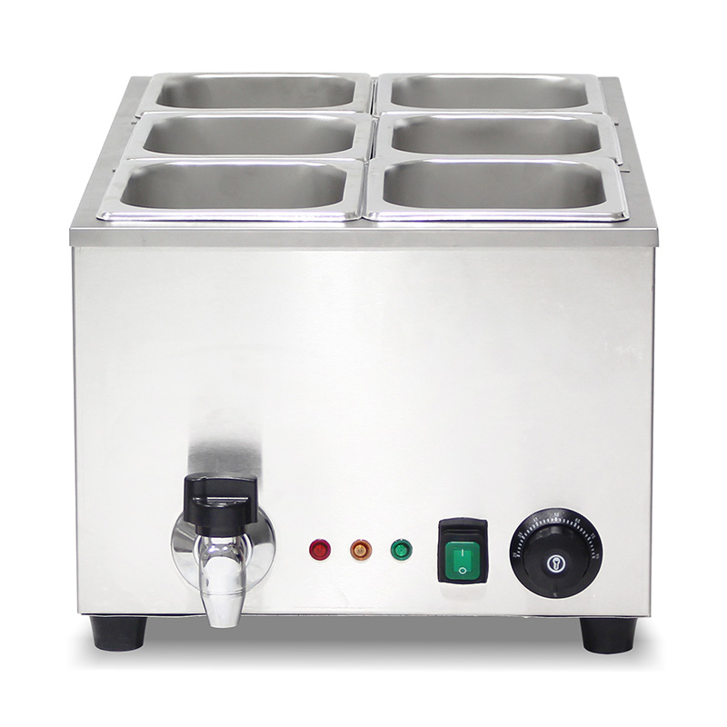 ماكينة مطبخ كهربائية تجارية من الفولاذ المقاوم للصدأ من باين ماري مع سخان وقائي مضاد للجفاف