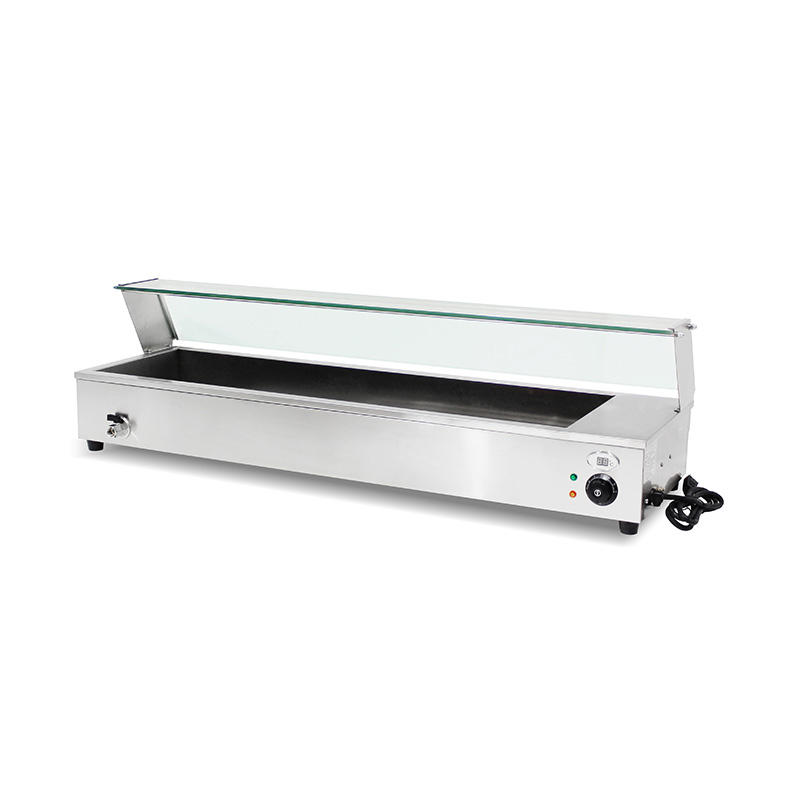 حمام تجاري معزول من الفولاذ المقاوم للصدأ مع واقي عطس من الزجاج المقسّى