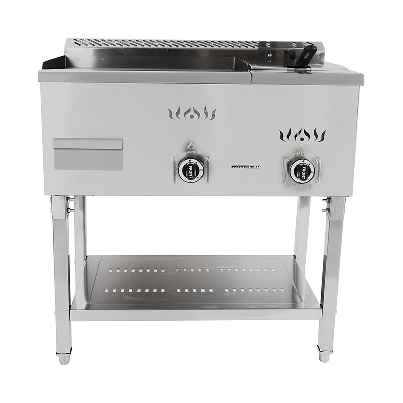 مقلاة ومقلاة قائمة من الفولاذ المقاوم للصدأ تعمل بالغاز الطبيعي/غاز البترول المسال بنمط اللوحة المسطحة