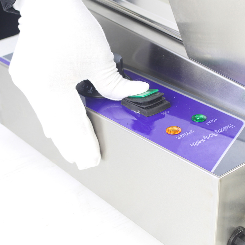 ماكينة باين ماري الكهربائية التجارية المصنوعة من الفولاذ المقاوم للصدأ مع واقي عطس من الزجاج المقسى