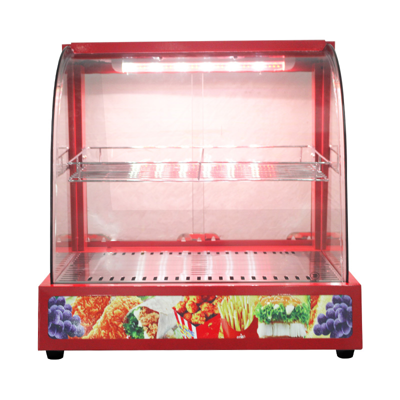 آلة تدفئة الطعام الكهربائية الزجاجية ذات القوس الكهربائي للمطبخ التجاري المصنوع من الفولاذ المقاوم للصدأ