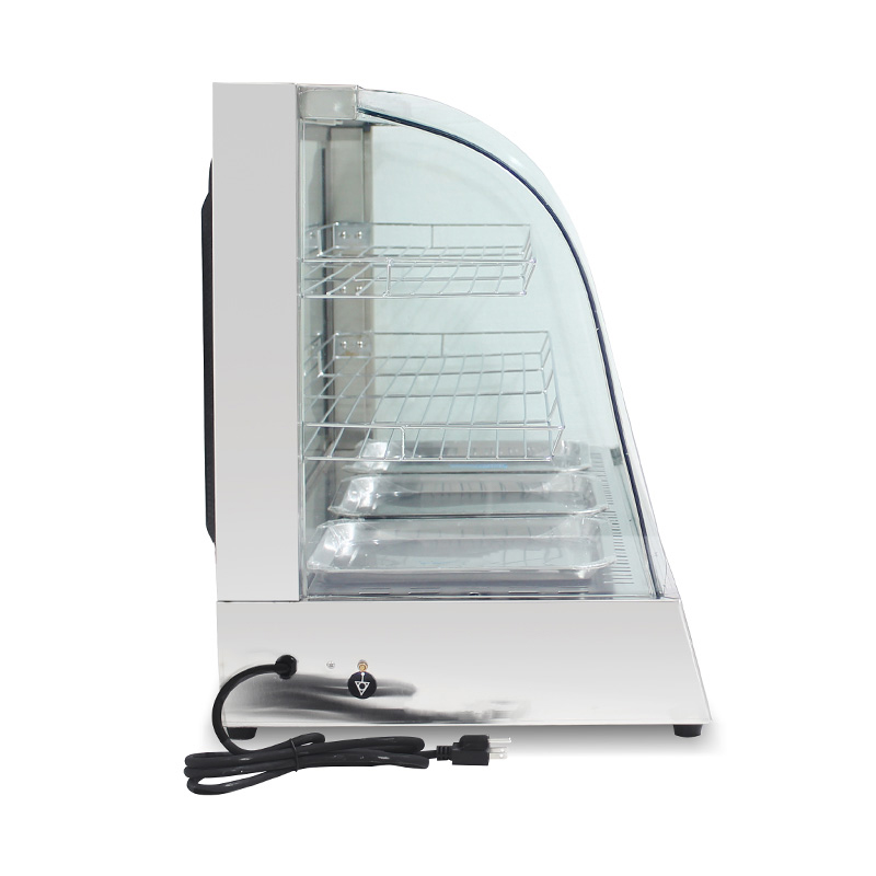 آلة تدفئة الطعام الكهربائية الزجاجية ذات القوس الكهربائي للمطبخ التجاري المصنوع من الفولاذ المقاوم للصدأ