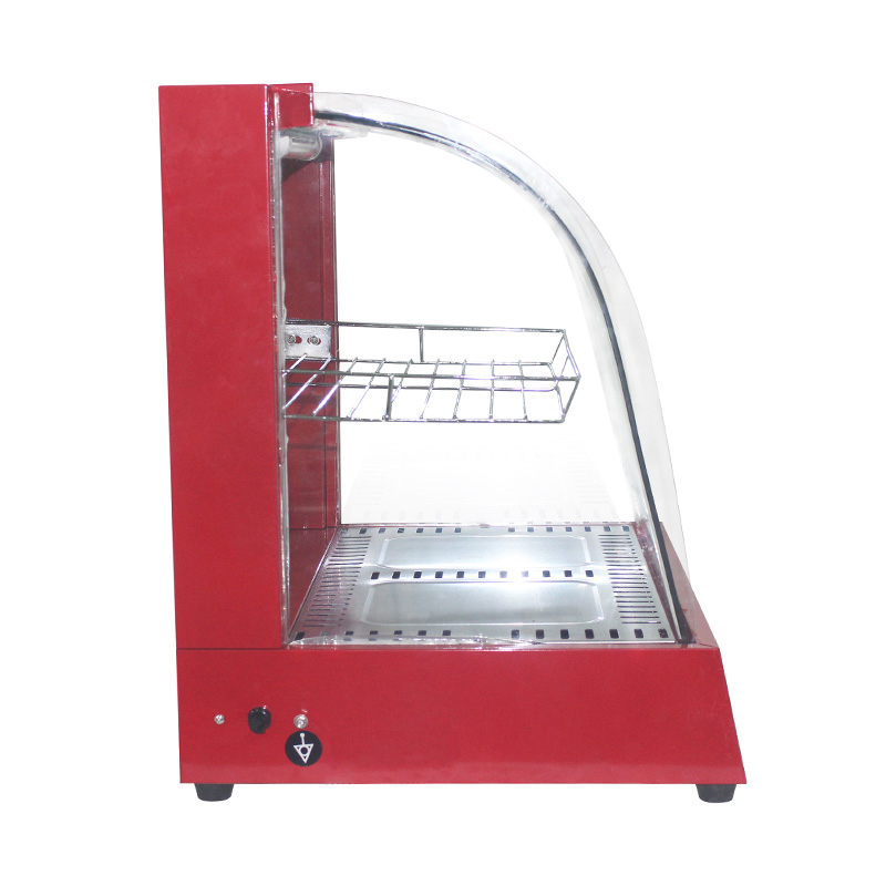 آلة تدفئة الطعام الكهربائية الزجاجية ذات القوس الكهربائي للمطبخ التجاري المصنوع من الفولاذ المقاوم للصدأ