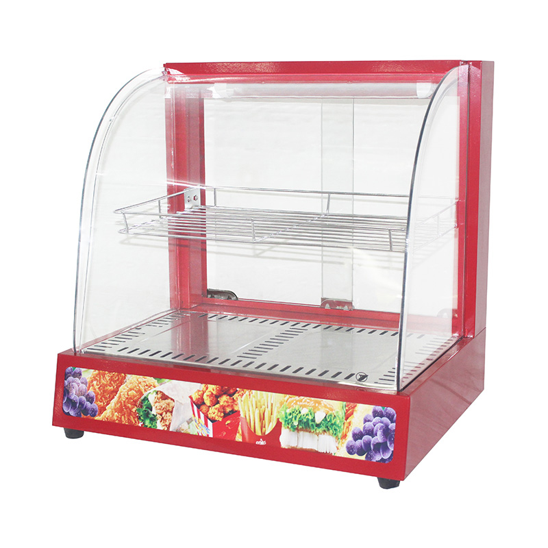 آلة تدفئة الطعام الكهربائية الزجاجية ذات القوس الكهربائي للمطبخ التجاري المصنوع من الفولاذ المقاوم للصدأ