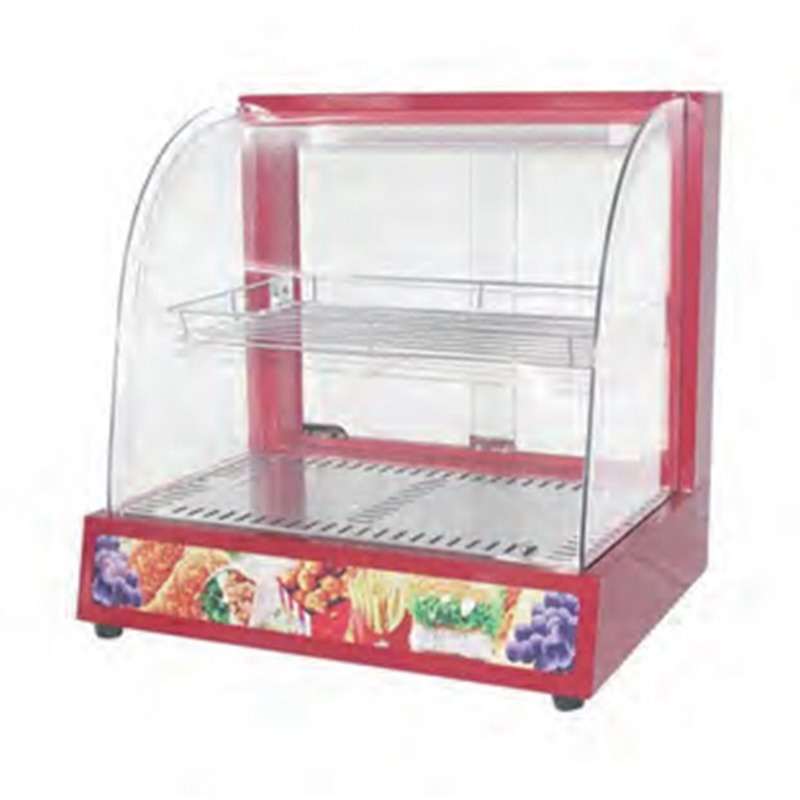 آلة تدفئة الطعام الكهربائية الزجاجية ذات القوس الكهربائي للمطبخ التجاري المصنوع من الفولاذ المقاوم للصدأ