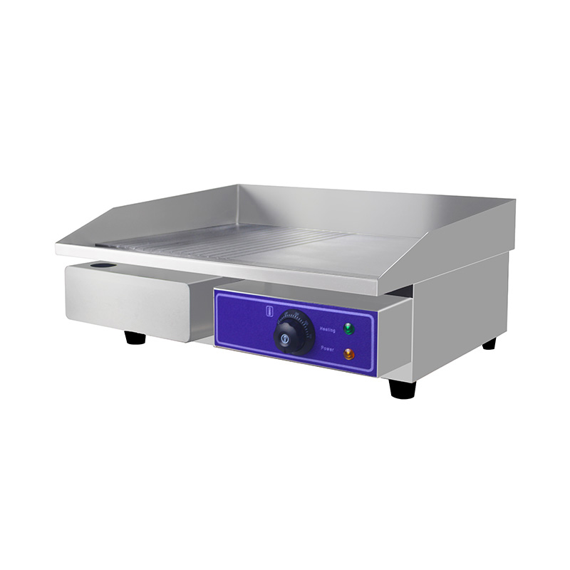 شواية كهربائية نصف ناعمة نصف أخدود من الفولاذ المقاوم للصدأ للمطبخ التجاري