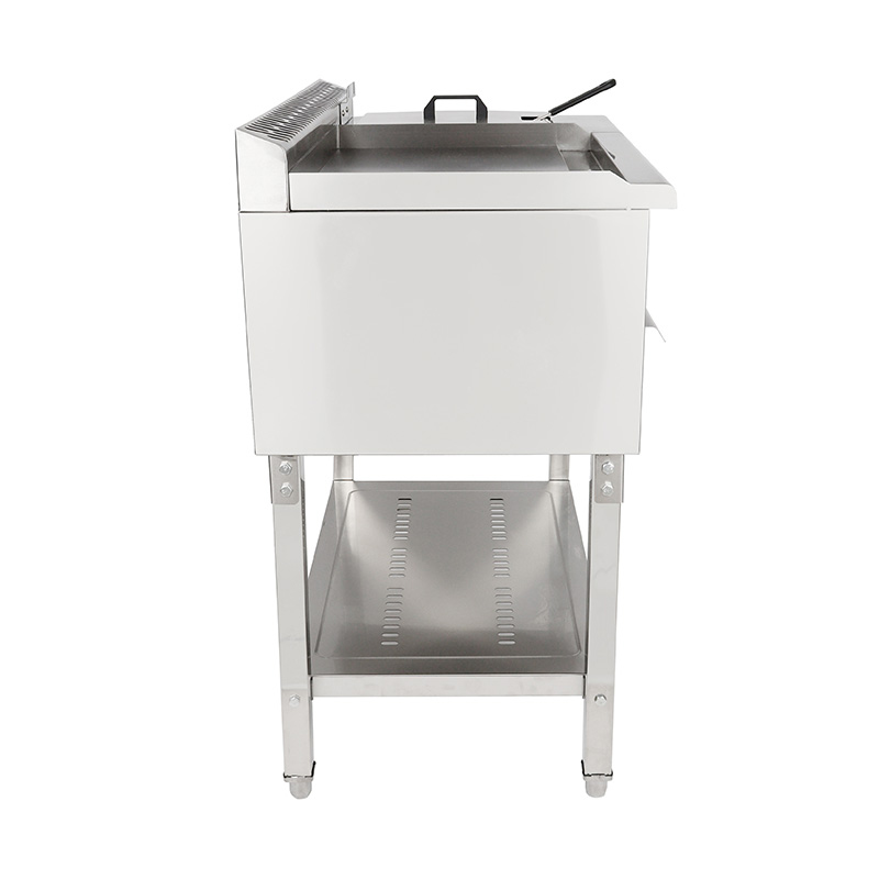 لوحة مسطحة من الفولاذ المقاوم للصدأ، تعمل بالغاز الطبيعي/غاز البترول المسال، وشواية ومقلاة