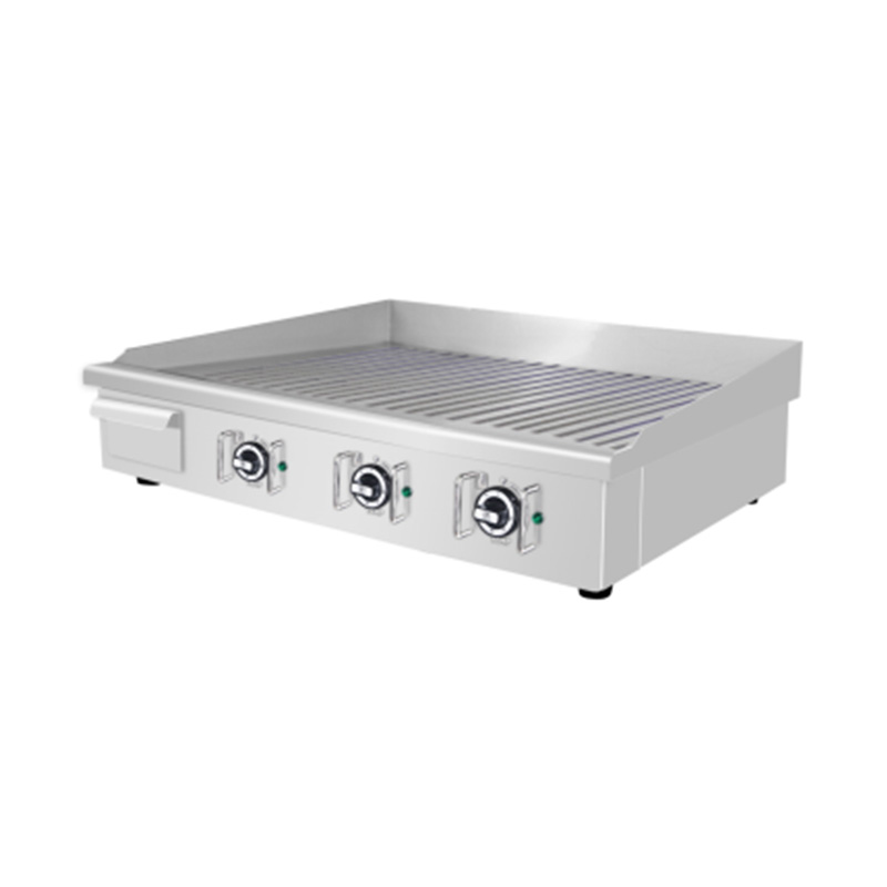 لوحة الأخدود نمط الفولاذ المقاوم للصدأ المطبخ التجاري كونترتوب الشواية الكهربائية