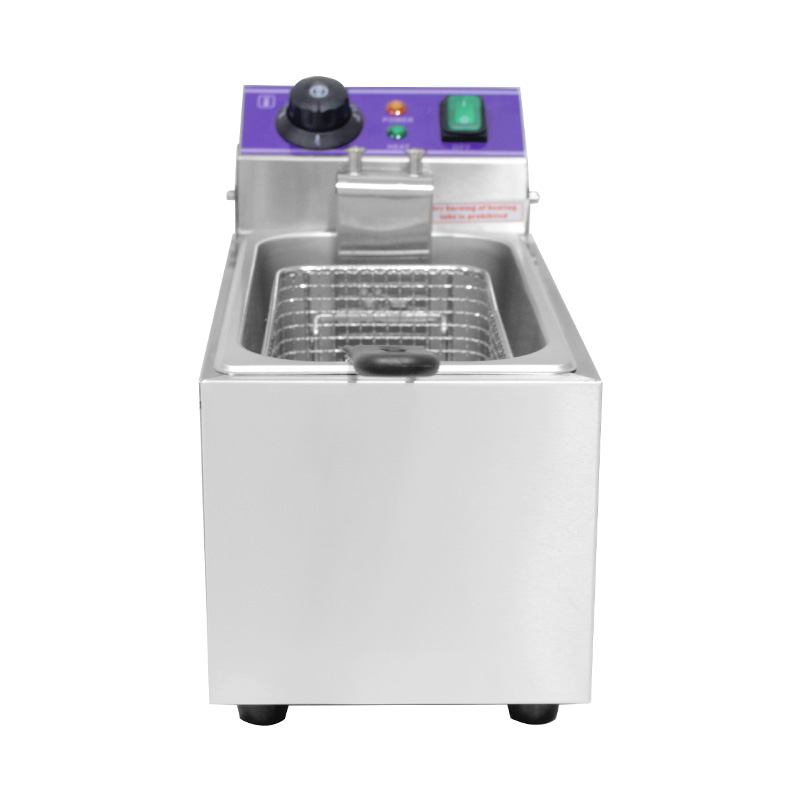 مقلاة عميقة كهربائية تجارية من الفولاذ المقاوم للصدأ ذات لوحة زرقاء مع سلة واحدة