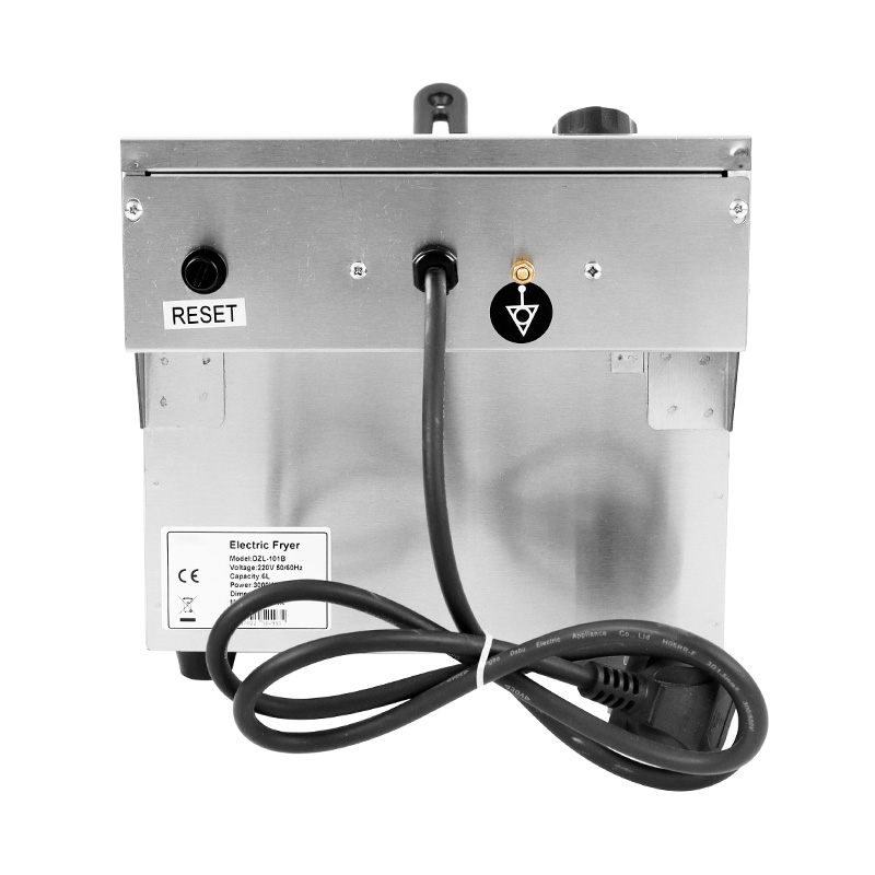 مقلاة عميقة كهربائية تجارية من الفولاذ المقاوم للصدأ ذات لوحة زرقاء مع سلة واحدة