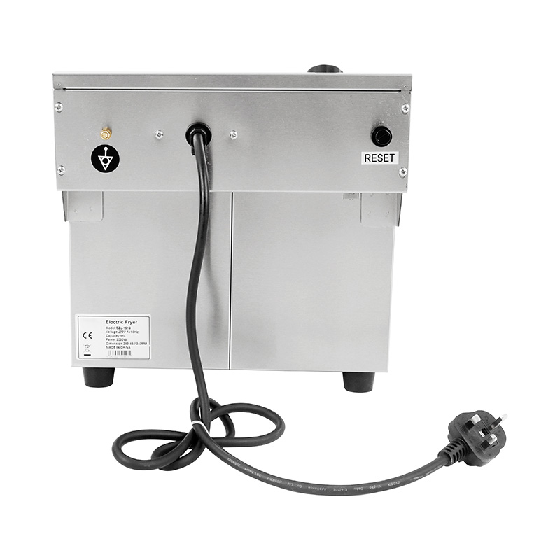 مقلاة عميقة كهربائية تجارية من الفولاذ المقاوم للصدأ ذات لوحة زرقاء مع سلة واحدة