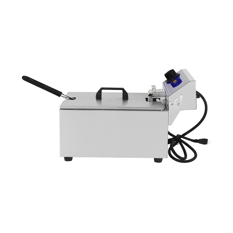 مقلاة عميقة كهربائية تجارية من الفولاذ المقاوم للصدأ ذات لوحة زرقاء مع سلة واحدة