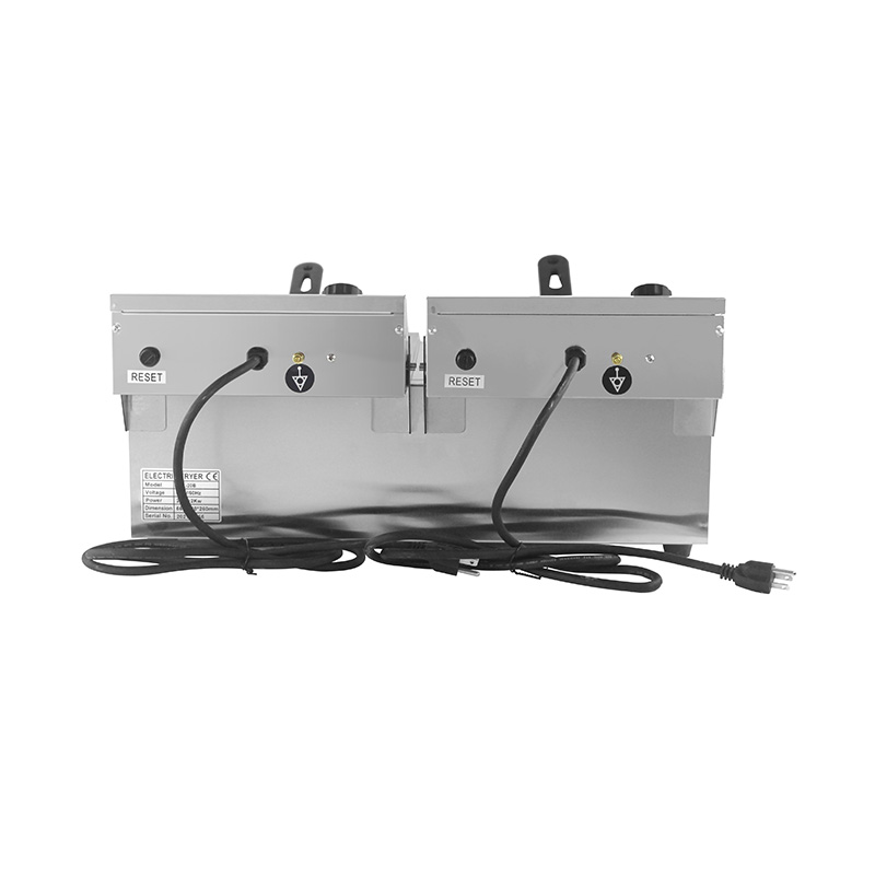 مقلاة عميقة كهربائية تجارية من الفولاذ المقاوم للصدأ ذات لوحة زرقاء مع سلة مزدوجة