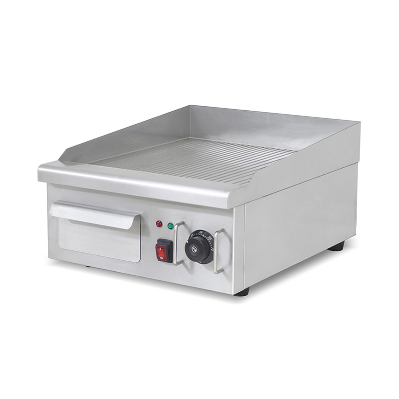 لوحة الأخدود نمط الفولاذ المقاوم للصدأ المطبخ التجاري كونترتوب الشواية الكهربائية