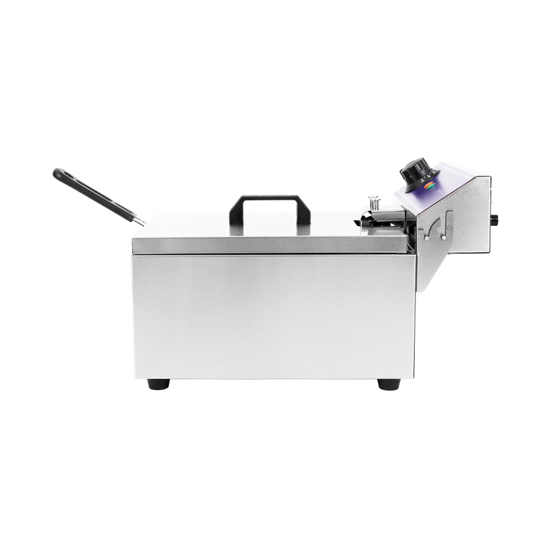 مقلاة عميقة كهربائية تجارية من الفولاذ المقاوم للصدأ ذات لوحة زرقاء مع سلة واحدة