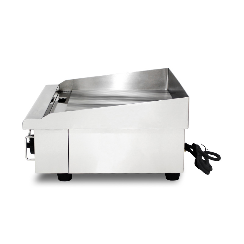 لوحة الأخدود نمط الفولاذ المقاوم للصدأ المطبخ التجاري كونترتوب الشواية الكهربائية