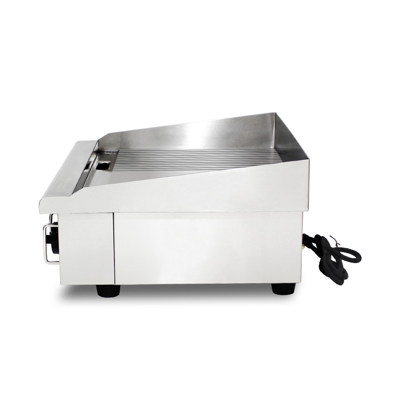 شواية كهربائية نصف ناعمة نصف أخدود من الفولاذ المقاوم للصدأ للمطبخ التجاري