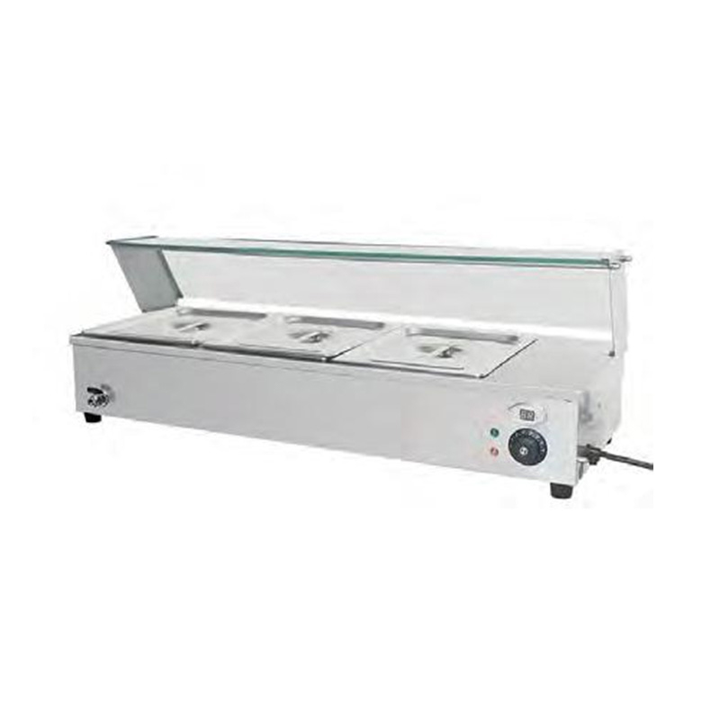 الفولاذ المقاوم للصدأ التجاري المعزول باين ماري مع واقي العطس من الزجاج المقسى