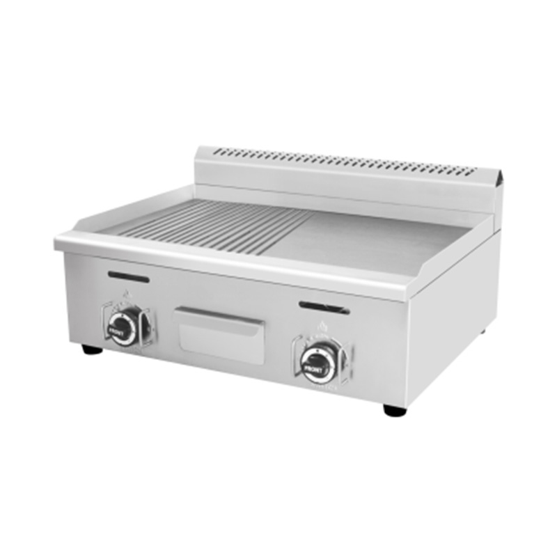 شواية تجارية بنصف أخدود نصف أملس من الفولاذ المقاوم للصدأ تعمل بالغاز الطبيعي/غاز البترول المسال