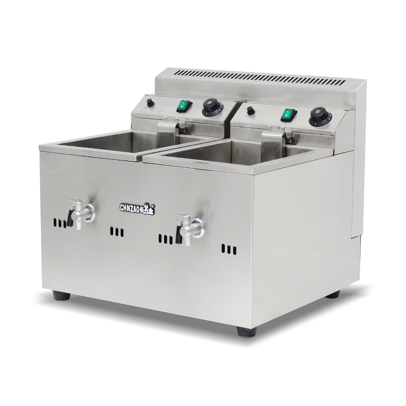 الفولاذ المقاوم للصدأ الغاز الطبيعي / غاز البترول المسال التجارية كونترتوب المقلاة العميقة مع صمام