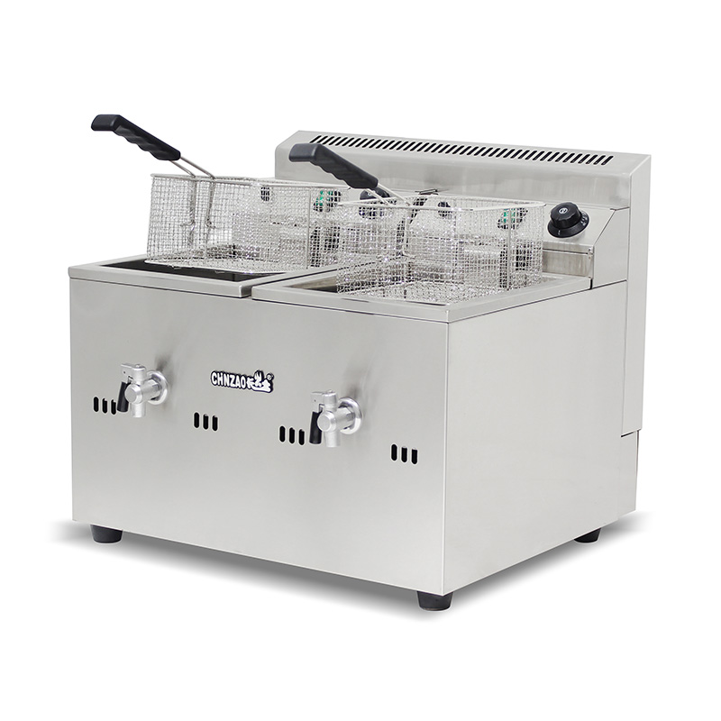 الفولاذ المقاوم للصدأ الغاز الطبيعي / غاز البترول المسال التجارية كونترتوب المقلاة العميقة مع صمام