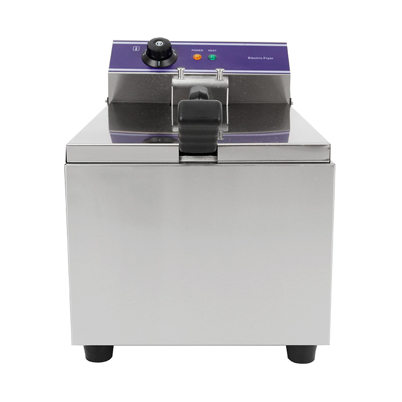 مقلاة عميقة كهربائية تجارية من الفولاذ المقاوم للصدأ ذات لوحة زرقاء مع سلة واحدة