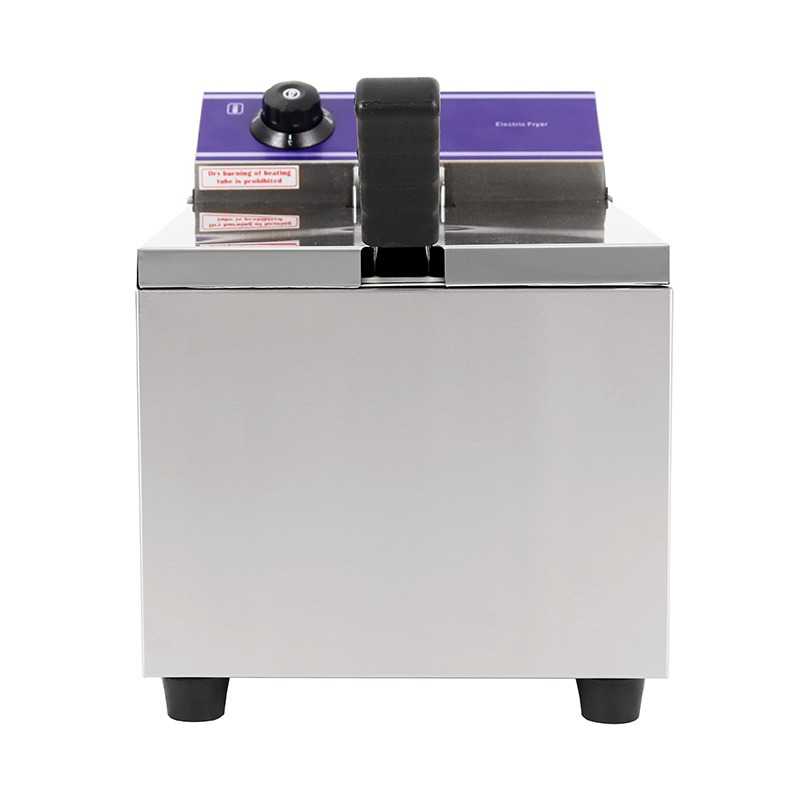 مقلاة عميقة كهربائية تجارية من الفولاذ المقاوم للصدأ ذات لوحة زرقاء مع سلة واحدة