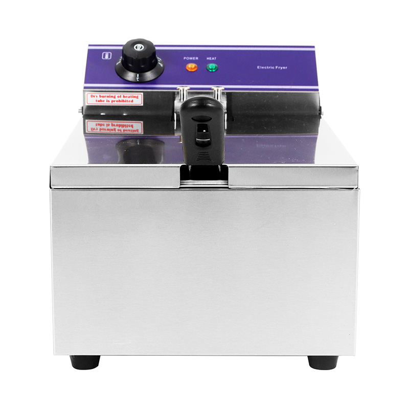 مقلاة عميقة كهربائية تجارية من الفولاذ المقاوم للصدأ ذات لوحة زرقاء مع سلة واحدة