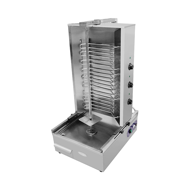 ماكينة مطبخ شواية شاورما كهربائية تجارية من الفولاذ المقاوم للصدأ