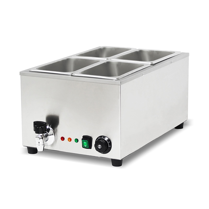 ماكينة مطبخ باين ماري الكهربائية التجارية من الفولاذ المقاوم للصدأ مع سخان واقي مضاد للجفاف