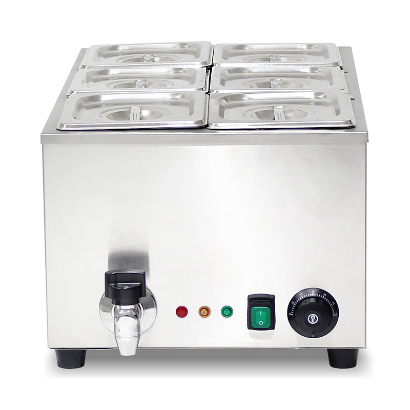 ماكينة مطبخ باين ماري الكهربائية التجارية من الفولاذ المقاوم للصدأ مع سخان واقي مضاد للجفاف