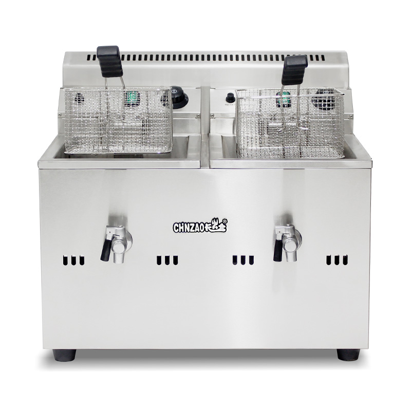 الفولاذ المقاوم للصدأ الغاز الطبيعي / غاز البترول المسال التجارية كونترتوب المقلاة العميقة مع صمام