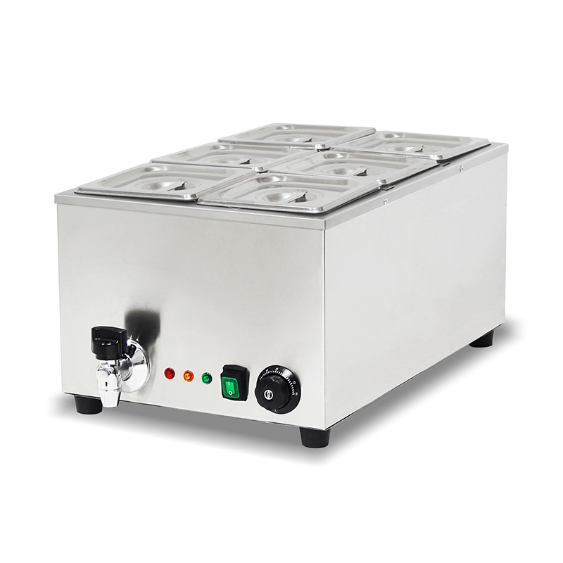 ماكينة مطبخ باين ماري الكهربائية التجارية من الفولاذ المقاوم للصدأ مع سخان واقي مضاد للجفاف