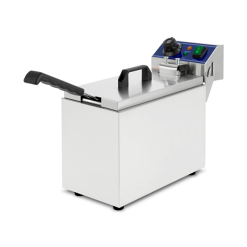 مقلاة عميقة كهربائية تجارية من الفولاذ المقاوم للصدأ ذات لوحة زرقاء مع سلة واحدة