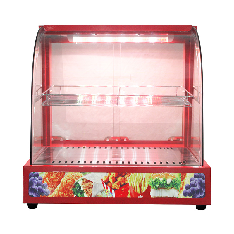 الفولاذ المقاوم للصدأ المطبخ التجاري الكهربائية قوس زجاجي عرض الطعام آلة أكثر دفئا