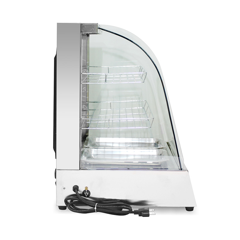 الفولاذ المقاوم للصدأ المطبخ التجاري الكهربائية قوس زجاجي عرض الطعام آلة أكثر دفئا